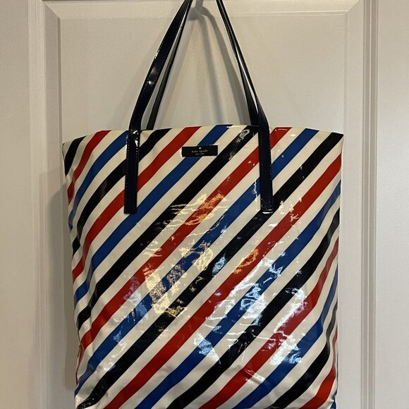 Kate Spade Red, White & Blue Tote - Picture 1 of 5